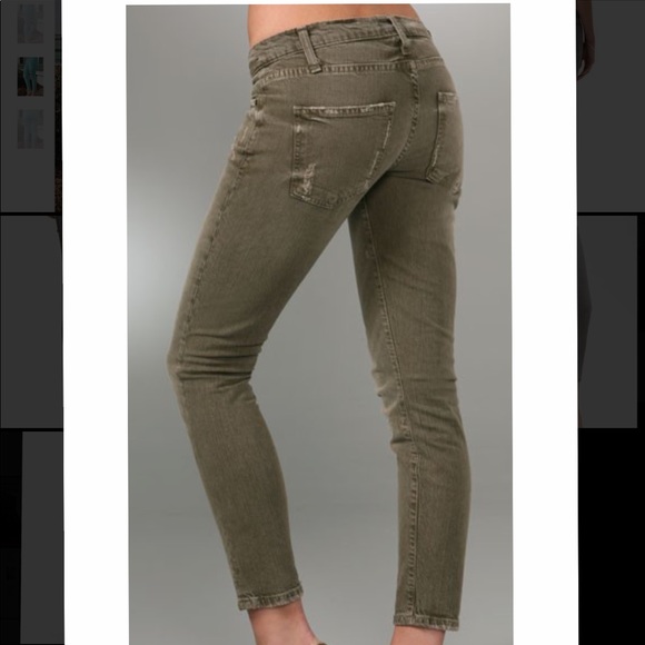 Current Elliott crop skinny jeans 26 olive green - Picture 2 of 8